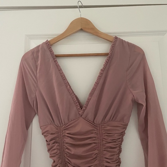 Tiger Mist Magnolia Adjustable Ruched Mini Dress Blush - Picture 13 of 13